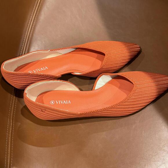 VIVAIA Shoes - VIVAIA Orange Pointed Toe Women's Flats Size 38